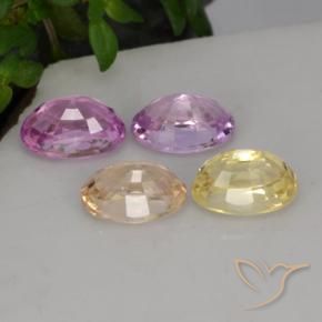 2.84캐럿 천연 멀티컬러 사파이어 보석, 타원형 컷, 6.1×4.2 mm, VVS-VS