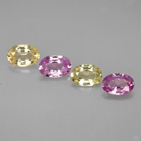 캐럿 천연 멀티컬러 사파이어 보석, 타원형 컷, 6×4 mm, VVS-VS