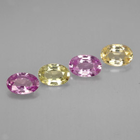 캐럿 천연 멀티컬러 사파이어 보석, 타원형 컷, 6×4 mm, VVS-VS