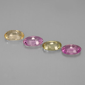 캐럿 천연 멀티컬러 사파이어 보석, 타원형 컷, 6×4 mm, VVS-VS