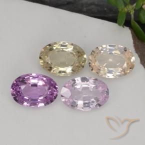 2.17캐럿 천연 멀티컬러 사파이어 보석, 타원형 컷, 6×4.1 mm, VVS-VS