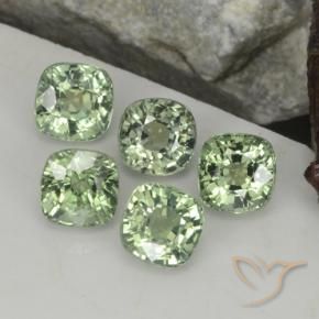 2.87캐럿 천연 라이트 그린 사파이어 보석, 쿠션 컷, 4.3×4.2 mm, VVS-VS