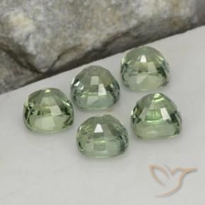 2.87캐럿 천연 라이트 그린 사파이어 보석, 쿠션 컷, 4.3×4.2 mm, VVS-VS