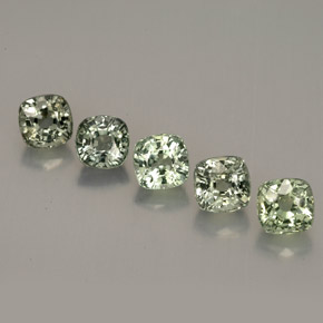 캐럿 천연 그린 사파이어 보석, 쿠션 컷, 4.3×4.3 mm, VVS-VS