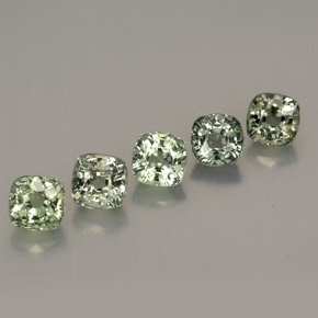 캐럿 천연 그린 사파이어 보석, 쿠션 컷, 4.3×4.3 mm, VVS-VS