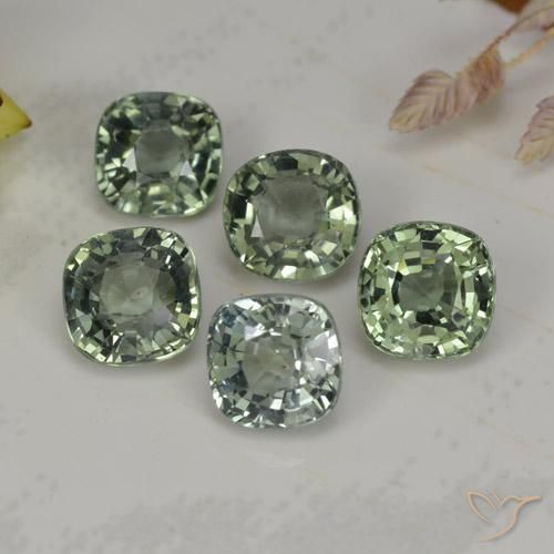 2.74캐럿 천연 포레스트 그린 사파이어 보석, 쿠션 컷, 4.5×4.5 mm, VVS-VS