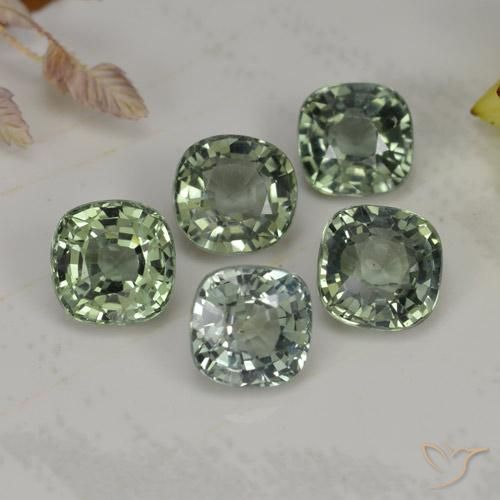 2.74캐럿 천연 포레스트 그린 사파이어 보석, 쿠션 컷, 4.5×4.5 mm, VVS-VS