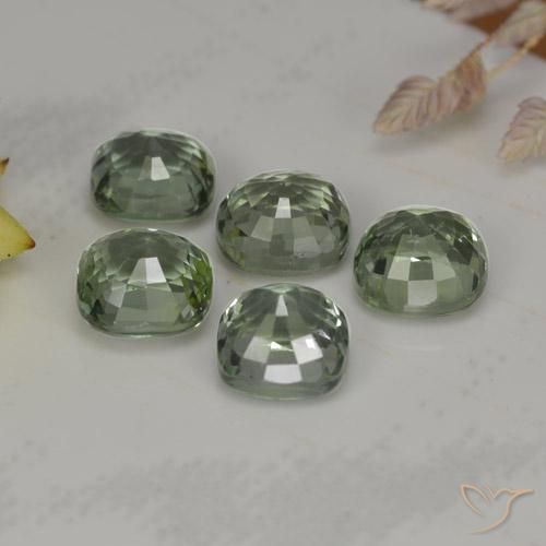 2.74캐럿 천연 포레스트 그린 사파이어 보석, 쿠션 컷, 4.5×4.5 mm, VVS-VS