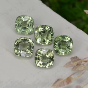 2.61캐럿 천연 라이트 세이지 그린 사파이어 보석, 쿠션 컷, 4.3×4.3 mm, VVS-VS