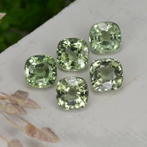 2.61캐럿 천연 라이트 세이지 그린 사파이어 보석, 쿠션 컷, 4.3×4.3 mm, VVS-VS