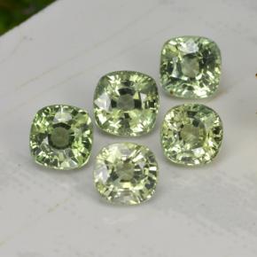 2.70캐럿 천연 매우 밝은 녹색 사파이어 보석, 쿠션 컷, 4.4×4.4 mm, VVS-VS
