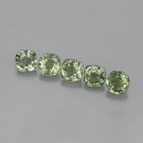 캐럿 천연 그린 사파이어 보석, 쿠션 컷, 4.3×4.3 mm, VVS-VS