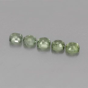 캐럿 천연 그린 사파이어 보석, 쿠션 컷, 4.3×4.3 mm, VVS-VS