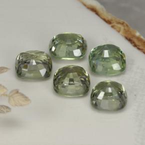 2.68캐럿 천연 라이트 세이지 그린 사파이어 보석, 쿠션 컷, 4.5×4.5 mm, VVS-VS