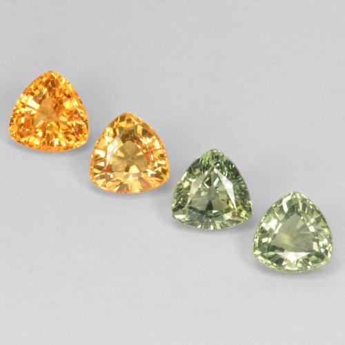 3.60캐럿 천연 멀티컬러 사파이어 보석, 트릴리언, 5.7×5.6 mm, VVS-VS