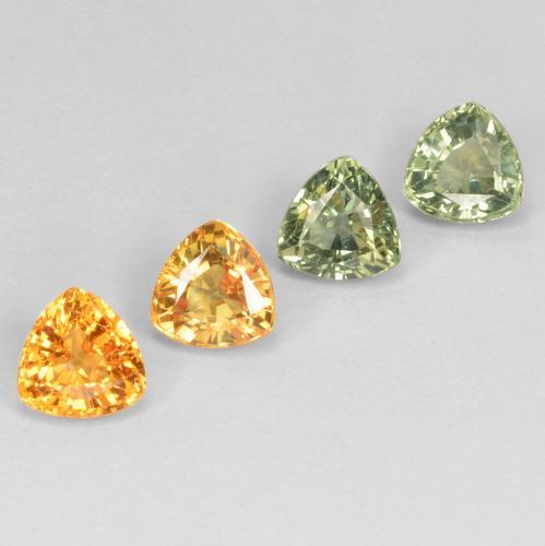 3.60캐럿 천연 멀티컬러 사파이어 보석, 트릴리언, 5.7×5.6 mm, VVS-VS