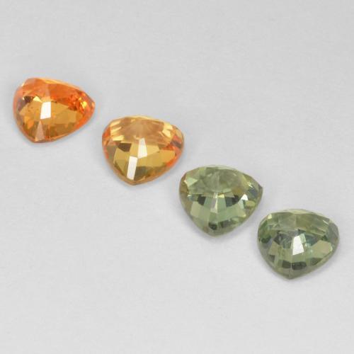 3.60캐럿 천연 멀티컬러 사파이어 보석, 트릴리언, 5.7×5.6 mm, VVS-VS