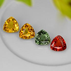 3.17캐럿 천연 멀티컬러 사파이어 보석, 트릴리언, 5.6×5.6 mm, VVS-VS