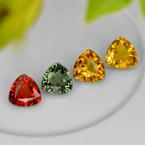 3.17캐럿 천연 멀티컬러 사파이어 보석, 트릴리언, 5.6×5.6 mm, VVS-VS