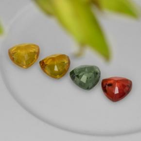 3.17캐럿 천연 멀티컬러 사파이어 보석, 트릴리언, 5.6×5.6 mm, VVS-VS
