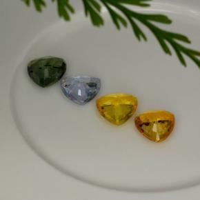 3.18캐럿 천연 멀티컬러 사파이어 보석, 트릴리언, 5.6×5.6 mm, VVS-VS