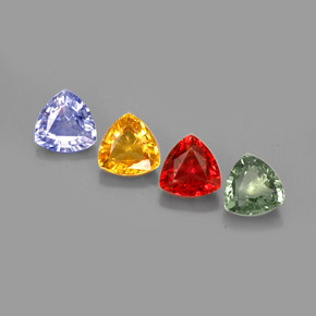 캐럿 천연 멀티컬러 사파이어 보석, 트릴리언, 5.7×5.6 mm, VVS-VS