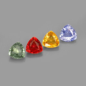 캐럿 천연 멀티컬러 사파이어 보석, 트릴리언, 5.7×5.6 mm, VVS-VS
