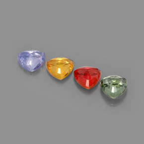 캐럿 천연 멀티컬러 사파이어 보석, 트릴리언, 5.7×5.6 mm, VVS-VS