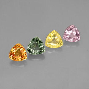 캐럿 천연 멀티컬러 사파이어 보석, 트릴리언, 5.2×5.2 mm, VVS-VS