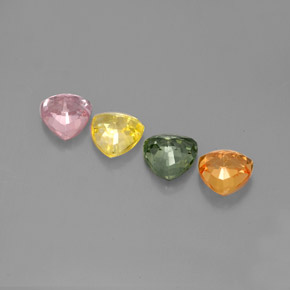 캐럿 천연 멀티컬러 사파이어 보석, 트릴리언, 5.2×5.2 mm, VVS-VS
