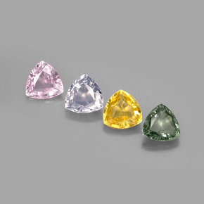 캐럿 천연 멀티컬러 사파이어 보석, 트릴리언, 5.7×5.7 mm, VVS-VS