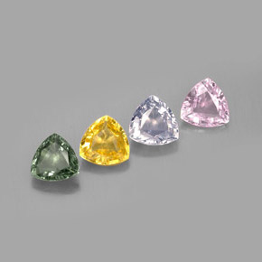 캐럿 천연 멀티컬러 사파이어 보석, 트릴리언, 5.7×5.7 mm, VVS-VS
