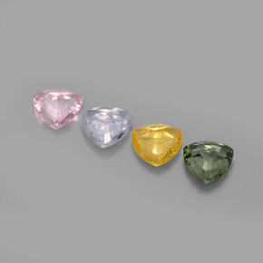 캐럿 천연 멀티컬러 사파이어 보석, 트릴리언, 5.7×5.7 mm, VVS-VS