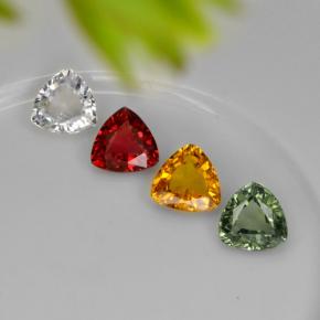 2.75캐럿 천연 멀티컬러 사파이어 보석, 트릴리언, 5.5×5.4 mm, VVS-VS