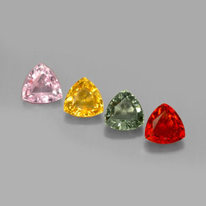 캐럿 천연 멀티컬러 사파이어 보석, 트릴리언, 5.8×5.7 mm, VVS-VS