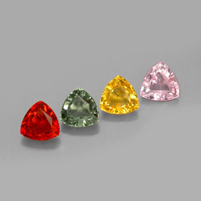 캐럿 천연 멀티컬러 사파이어 보석, 트릴리언, 5.8×5.7 mm, VVS-VS