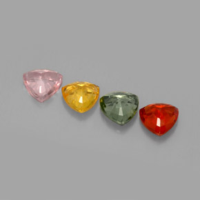캐럿 천연 멀티컬러 사파이어 보석, 트릴리언, 5.8×5.7 mm, VVS-VS