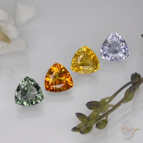 3.09캐럿 천연 멀티컬러 사파이어 보석, 트릴리언, 5.6×5.5 mm, VVS-VS