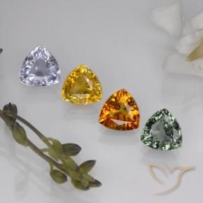 3.09캐럿 천연 멀티컬러 사파이어 보석, 트릴리언, 5.6×5.5 mm, VVS-VS