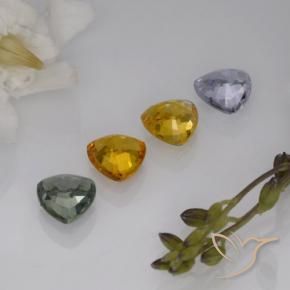 3.09캐럿 천연 멀티컬러 사파이어 보석, 트릴리언, 5.6×5.5 mm, VVS-VS