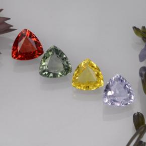 2.80캐럿 천연 멀티컬러 사파이어 보석, 트릴리언, 5.4×5.4 mm, VVS-VS