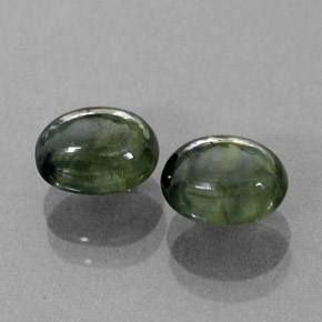 캐럿 천연 블루 그린 사파이어 보석, 투명한, 6.8×5.1 mm, 투명/반투명