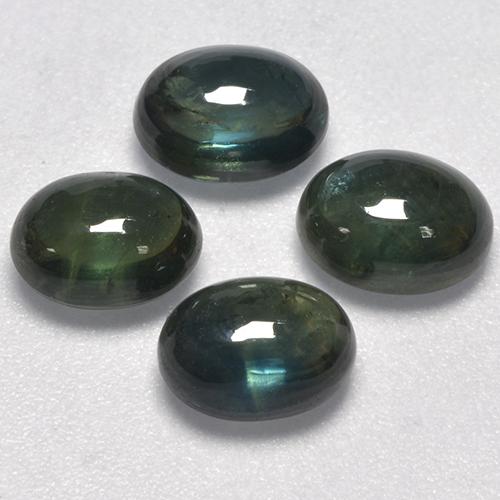 5.64캐럿 천연 포레스트 그린 사파이어 보석, 타원형 컷, 6.9×5.2 mm, 투명한