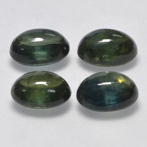 5.64캐럿 천연 포레스트 그린 사파이어 보석, 타원형 컷, 6.9×5.2 mm, 투명한