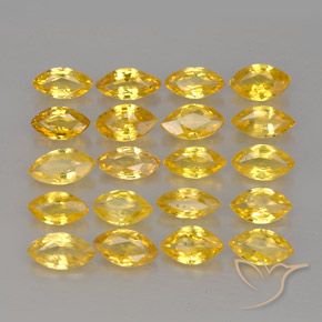 2.53캐럿 천연 골든 사파이어 보석, 마퀴즈, 4.3×2.5 mm, VVS-VS