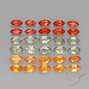 3.48캐럿 천연 멀티컬러 사파이어 보석, 마퀴즈, 4×2.1 mm, VVS-VS