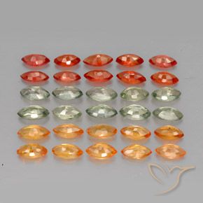 3.48캐럿 천연 멀티컬러 사파이어 보석, 마퀴즈, 4×2.1 mm, VVS-VS