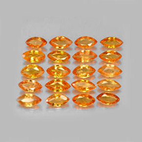 캐럿 천연 골든 오렌지 사파이어 보석, 마퀴즈, 4.1×2.3 mm, VVS-VS