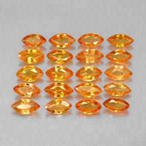 캐럿 천연 골든 오렌지 사파이어 보석, 마퀴즈, 4.1×2.3 mm, VVS-VS