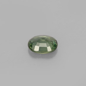 0.71캐럿 천연 그린 사파이어, 타원형 컷, 6×4.9 mm, VVS-VS
